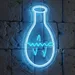 Custom Neon | Science Flask with Waveform Neon Sign | 24x12 in | Blue 2
