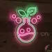 Custom Neon | Plant in Science Flask Neon Sign with Bubbles | 24x20 in | Pink and Green 1