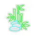 Custom Neon | Bamboo and Stones Neon Sign | 24x21 Inches | Green and Light Blue 3