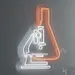 Custom Neon | Microscope and Flask Neon Sign | 30x21 | White and Orange 1