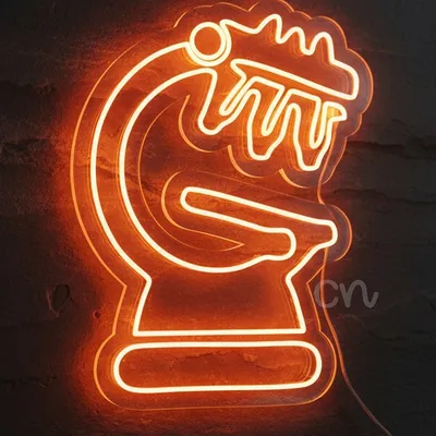 Custom Neon | Microscope Neon Sign Plug In | Size 30x22