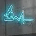 Custom Neon | Microscope Heartbeat Neon Sign | 19x30 | Blue 2