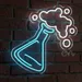 Custom Neon | Chemistry Flask Neon Sign | Flexible LED Neon Flex Wall Light Plug In Decor | Vibrant Laboratory Experiment Neon Board for Home Bedroom Bar Cafe | 24x23 | Blue 2