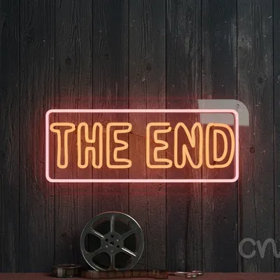 Custom Neon | The End Neon Sign | 10x23 Inches | Orange Neon Sign for Wall Decor