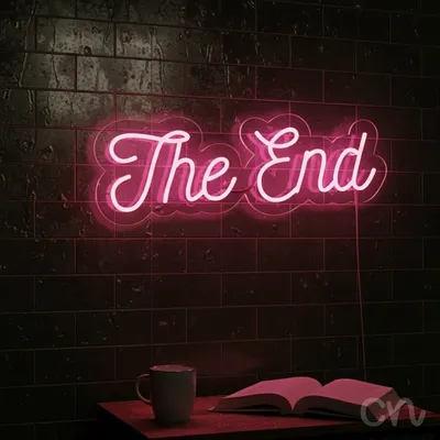 Custom Neon | The End Neon Sign | 9x24 | Hot Pink Neon Sign for Home Bar Room Decor