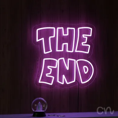 Custom Neon | The End Neon Sign | 17x17 Inch | Light Purple Neon Sign for Home Decor