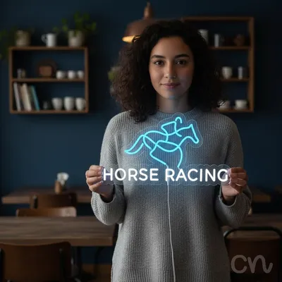 Custom Neon | HORSE RACING Neon Sign | 12x24 | Light Blue