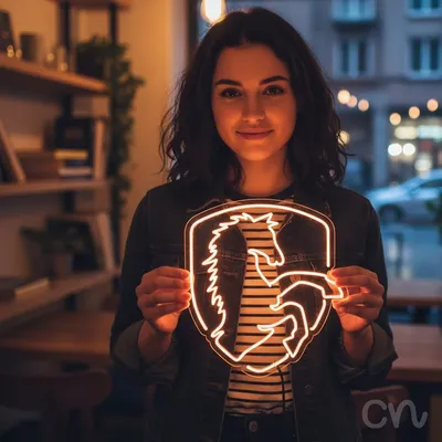 Custom Neon | Horse Head Neon Sign | 26x24 Inch | Orange Neon Sign for Home Decor