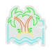 Custom Neon | Palm Trees on Island Neon Sign | 24x24 | Green Orange Blue Yellow White 3