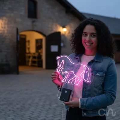 Custom Neon | Horse Neon Sign | 17x24.jp | Hot Pink Neon Sign for Room Decor