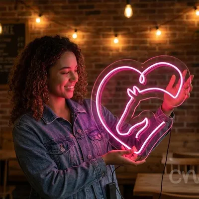 Custom Neon | Horse Head Neon Sign | 24x23.jp | Hot Pink Color for Bedroom Decor