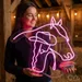 Custom Neon | Cowboy and Horse Neon Sign | 30x30.jp | Hot Pink Bright Display 1