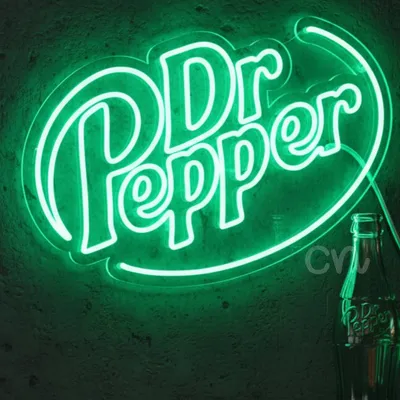 Custom Neon | Dr Pepper Logo Neon Sign | Premium Energy Efficient LED Flex Light, Durable Wall Decor for Home, Bar, Cafe, Restaurant | Easy Plug & Play Setup | 17x24 | Green