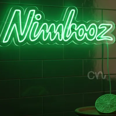 Custom Neon | Nimbooz Logo Neon Sign | 10x30 | Green Glow
