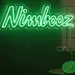 Custom Neon | Nimbooz Logo Neon Sign | 10x30 | Green Glow 1