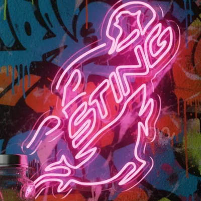 Custom Neon | Sting Logo Neon Sign | 30x24 | Red