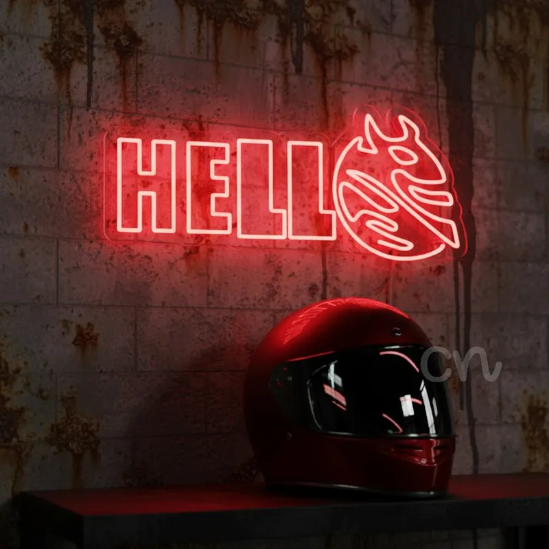 Custom Neon | Hello Devil Neon Sign | 14x30 | Pink Red