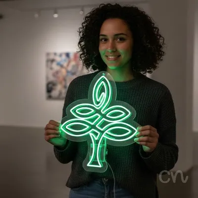 Custom Neon | Tree Design Neon Sign | 24x21 Inches | Neon Green for Home Decor