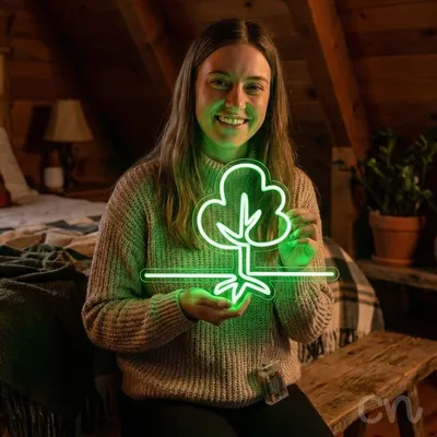 Custom Neon | Tree Design Neon Sign | 18x24 | Neon Green Sign for Home Decor