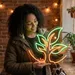 Custom Neon | Tree with Leaves Neon Sign | 22x24 Inches | Orange and Green 1