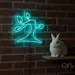 Custom Neon | Abstract Tree Neon Sign | 23x23 | Ice Blue | Modern Wall Decor 2