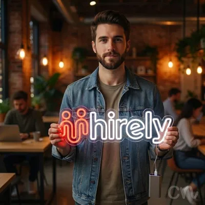 Custom Neon | Hirely Neon Sign | 8x22 Inches | Hot Pink Neon Sign for Modern Decor