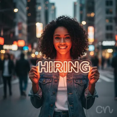 Custom Neon | Hiring Neon Sign | 7x24 | Orange Neon Sign for Business or Home Decor