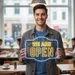 Custom Neon | We Are Open Neon Sign | 24x31 | Yellow and Blue 1