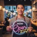 Custom Neon | Now Open Neon Sign | 19x24 Inches | Hot Pink Ice Blue Yellow Colors 1