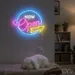 Custom Neon | Now Open Neon Sign | 19x24 Inches | Hot Pink Ice Blue Yellow Colors 2