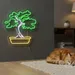 Custom Neon | Bonsai Tree Neon Sign | 24x24 | Green Yellow Illuminated Artwork 2