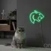 Custom Neon | Cat Face Neon Sign | 22x24 Inches | Green Neon Sign for Bedroom Decor 2