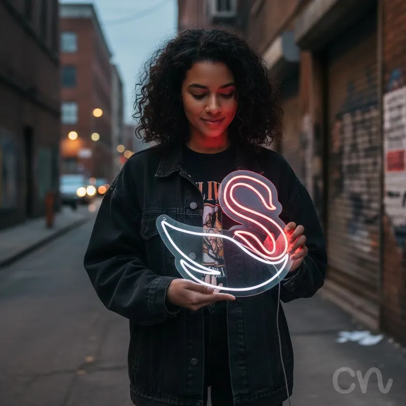 Custom Neon | Swan Neon Sign | 20x22 | Hot Pink | Perfect for Home Decor and Parties
