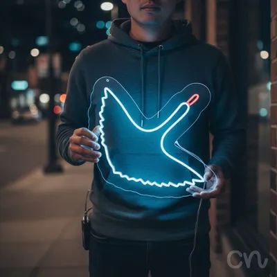 Custom Neon | Swan Neon Sign | 21x24 Inches | White Pink Neon Sign for Home Decor