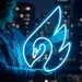 Custom Neon | Swan Design Neon Sign | 21x24 | Ice Blue Neon Sign for Home Decor 1