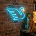 Custom Neon | Swan Neon Sign | 21x24 Inches | Ice Blue and Warm Yellow Colors 2