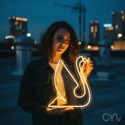 Custom Neon | Swan Neon Sign | 21x24 | Yellow Neon Sign for Home or Office Decor