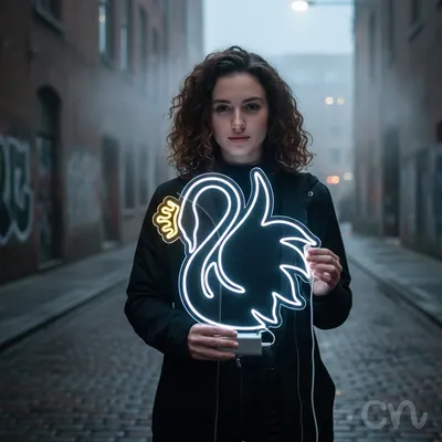 Custom Neon | Swan Neon Sign | 21x24 | Warm White, Yellow Neon Light for Home Decor