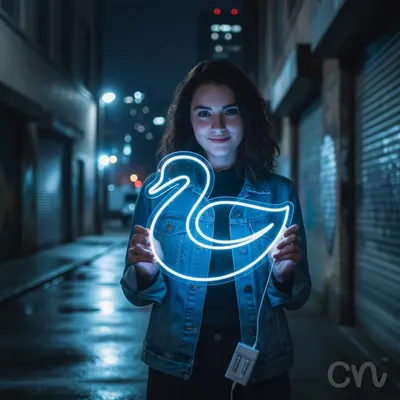 Custom Neon | Swan Neon Sign | 22x24 | Warm White | Elegant Home Decor and Wall Art