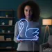 Custom Neon | Swan Neon Sign | 21x24 | Ice Blue Neon Sign for Bedroom & Decor 1