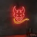 Custom Neon | Demon Face Neon Sign | 25x24 Inches | Red and Yellow Neon Sign 2
