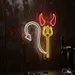Custom Neon | Devil Tail with Trident Neon Sign | 32x24 | Red, Yellow, White 2