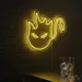 Custom Neon | Flame Face Neon Sign | 24x25 | Yellow Sign for Home Bar Bedroom Decor 2