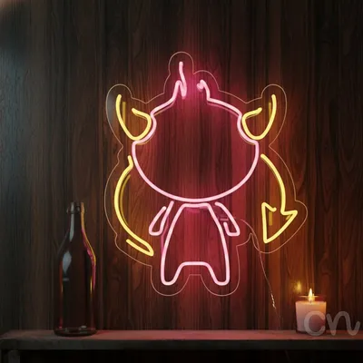 Custom Neon | Devil Design Neon Sign | 24x20 | Red, Yellow