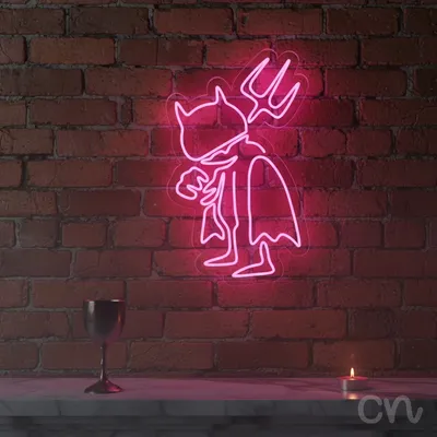 Custom Neon | Devil Costume Neon Sign | 30x18 | Hot Pink