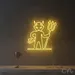 Custom Neon | Devil with Trident Neon Sign | 24x24 | Yellow Bright Glow 1