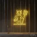 Custom Neon | Devil with Trident Neon Sign | 24x24 | Yellow Bright Glow 2
