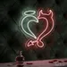 Custom Neon | Angel and Devil Heart Neon Sign | 26x23 | Hot Pink and Warm White 1