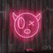 Custom Neon | Abstract Face with Horns Neon Sign | 21x24 | Hot Pink 1