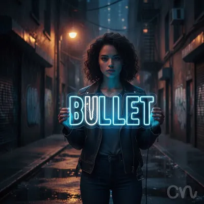 Custom Neon | Bullet Neon Sign | 10x24 | Ice Blue Neon Sign for Home Bar Decor